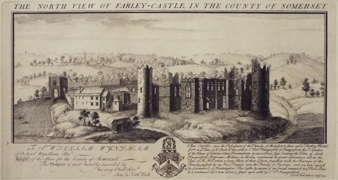 Print - The North View of Farley-Castle, in the County of Somerset. - Buck